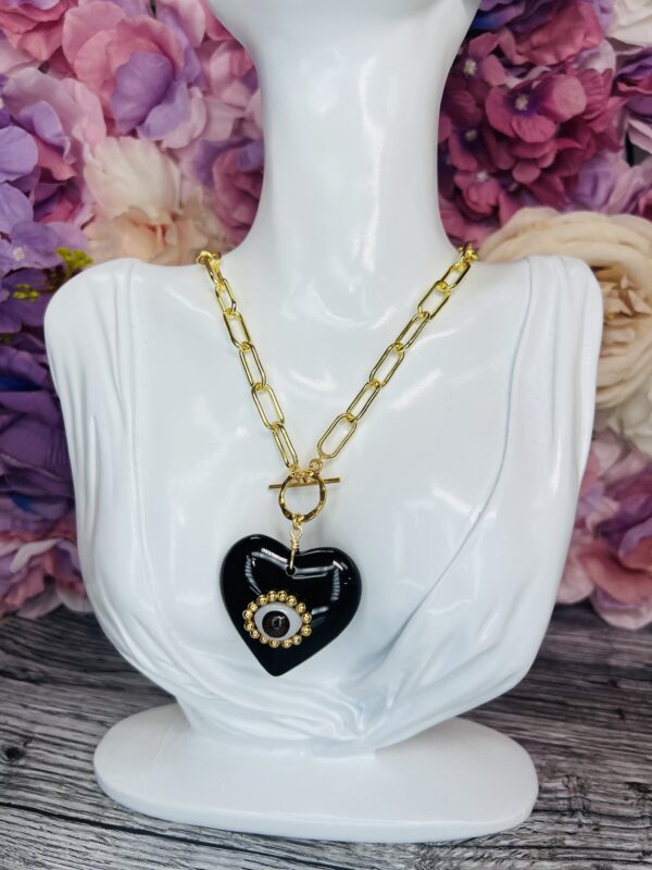 COLLAR CORAZON CRISTAL NEGRO