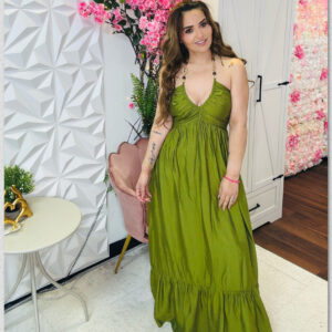 VESTIDO VERDE OLIVO