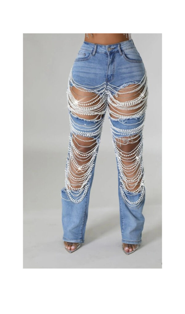 PANTALON JEANS MEZCLILLA PERLAS BLIN