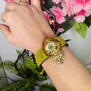 PULSERA OJO FLAMA GOLD