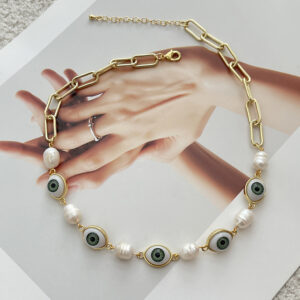 COLLAR OJITOS PERLA DE RIO