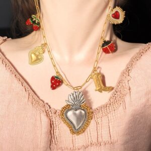 COLLAR CORAZON FLAMA CHAQUIRA GOLD