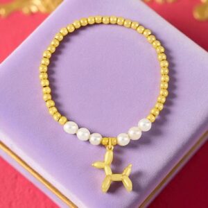 PULSERA DOG GLOBO PERLAS