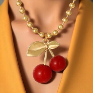 COLLAR CEREZAS DORADAS