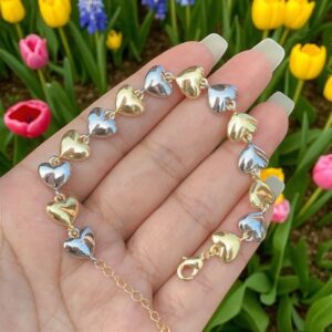 PULSERA CORAZON GOLD/SILVER