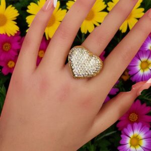 RiNG CORAZON GLOBO CRISTALES