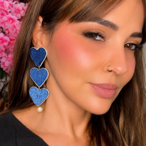 EARRINGS  3 CORAZON MEZCLILLA
