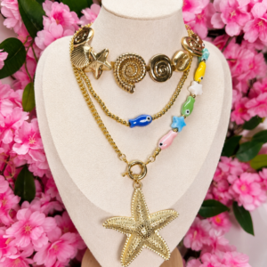 SET COLLARES CARACOLA PORCELANA