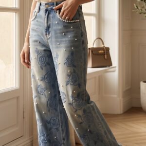 JEANS FLORES PERLAS