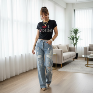 JEANS PERLAS CRITSTALE ROTO