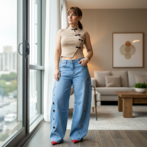 JEANS GOLD CIRCULOS