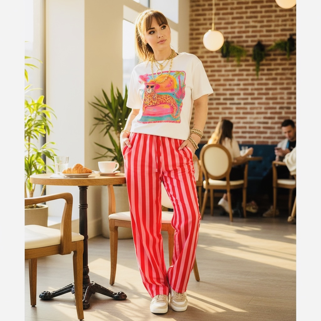PANTALO RAYAS PINK