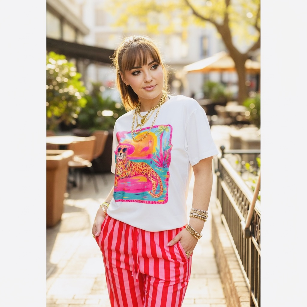 BLUSA LEOPAR COLORITOS ONE SIZE