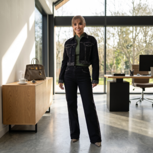 BLACK GLITTER JACKET AND JEANS ( POR SEPARADO )