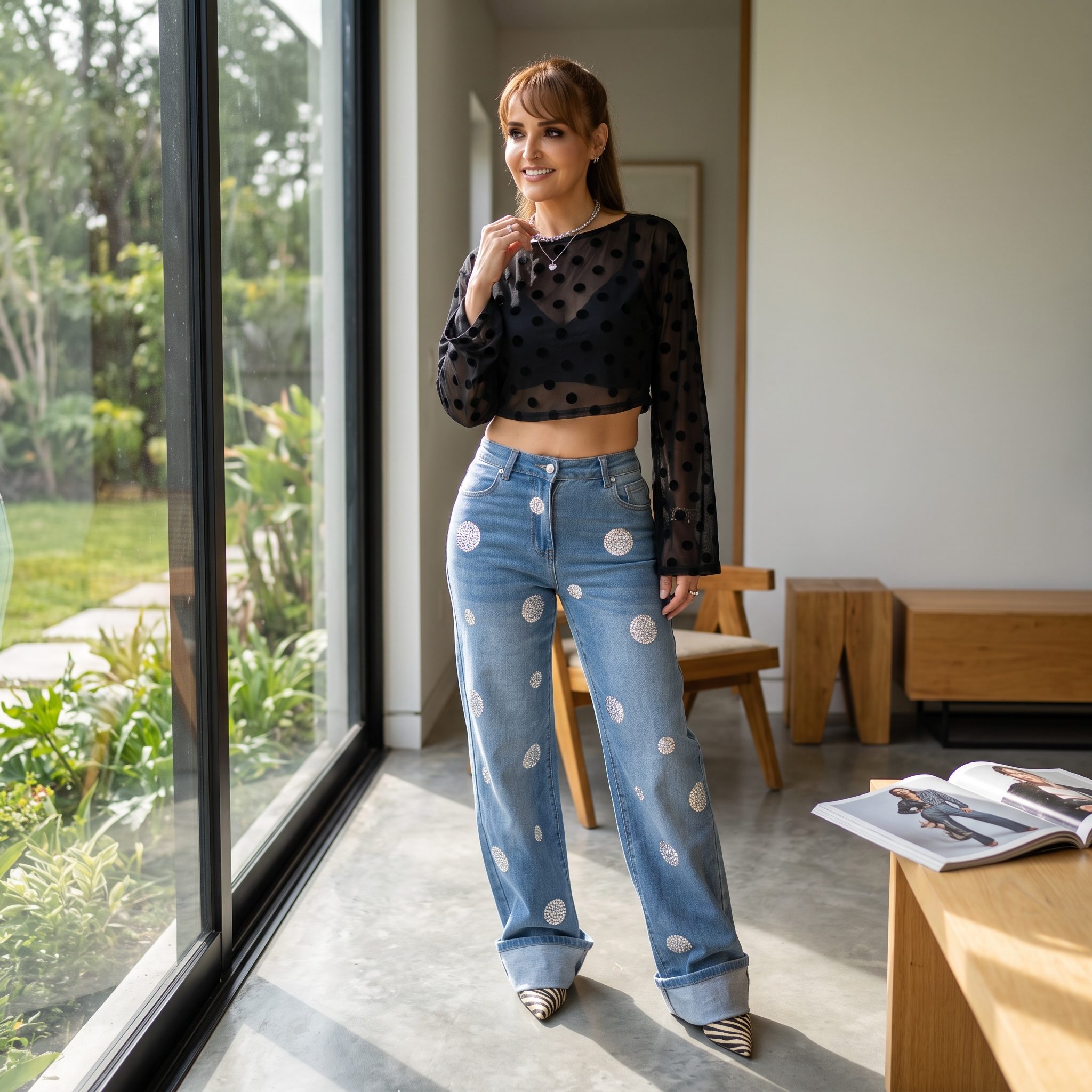 JEANS GLITTER DOTS